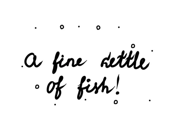 手書きの魚のフレーズのファインケトル 書道のテキストを手紙 黒という単語 — ストックベクタ