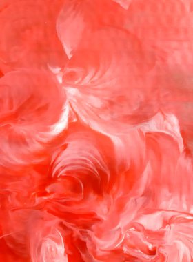 Akrilik dökülen bir tablo. Pembe akışkan sanat geçmişi olan klasik soyut bir model. Kırmızı duvar kağıdı. Modern çağdaş sanat. Poster tasarımı.
