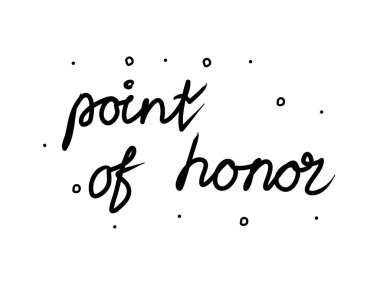 Şeref sözü el yazısıyla yazılmış. Kaligrafi metni. Ayrı bir kelime, siyah. 