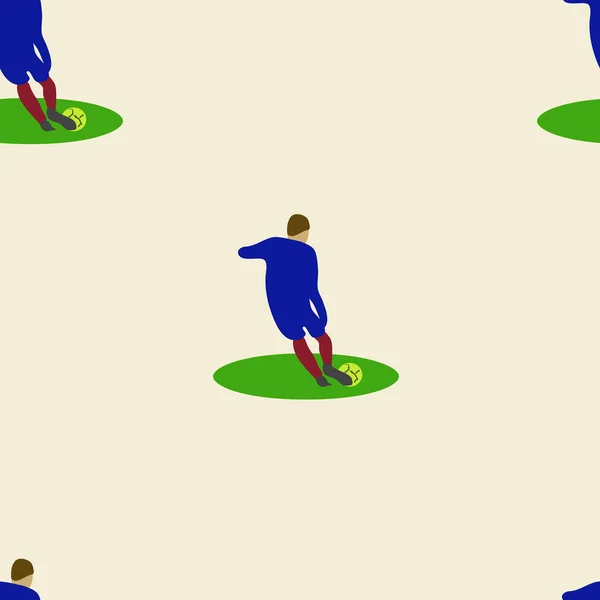 Kusursuz şablon, futbol, futbolcu, spor, oyun, şampiyonluk, top. Arkaplan çizimi, kumaş ya da kağıt için dekoratif tasarım. Süs 