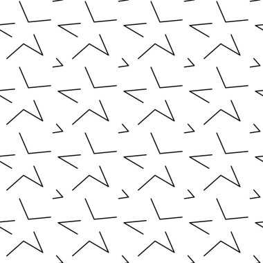 Vektörsüz desen, beyaz ve siyah. Arkaplan çizimi, kumaş ya da kağıt için dekoratif tasarım. Süs