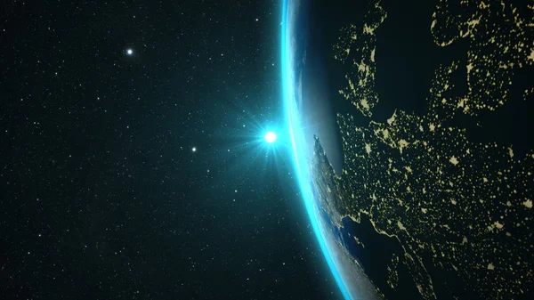 Planet earth ile muhteşem bir günbatımı