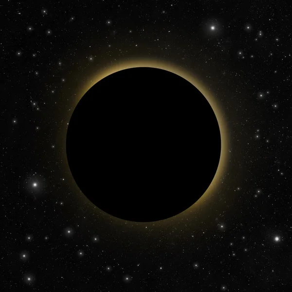 Eclipse solar con resplandor solar — Foto de Stock