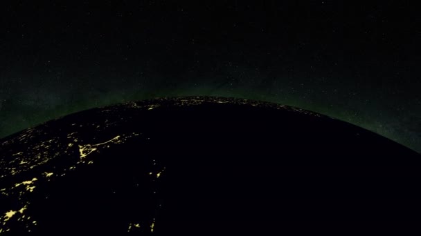 Планета Земля ночью — стоковое видео