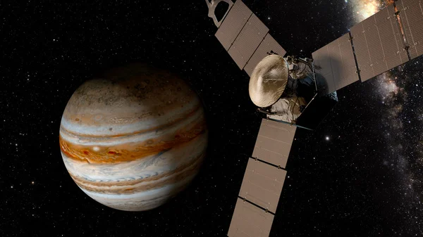 木星と衛星ジュノ、3 d レンダリング. — ストック写真