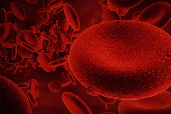 3d abstract red blood cells floating — Stock Photo, Image