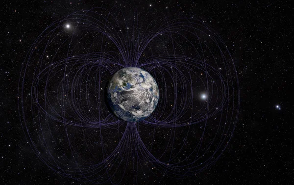 Câmpul magnetic al planetei Pământ — Fotografie, imagine de stoc