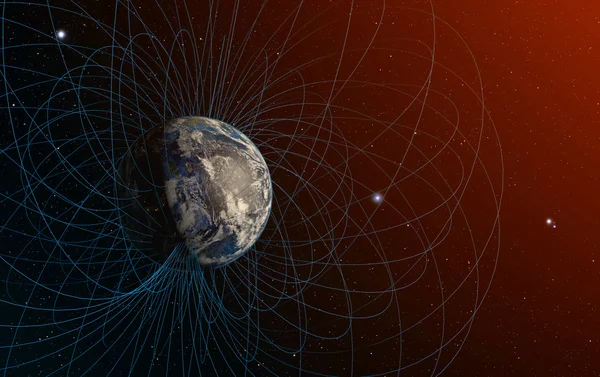 Planet Earth's magnetic field — Stock Photo, Image