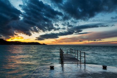 Piran, Slovenya üzerinden günbatımı