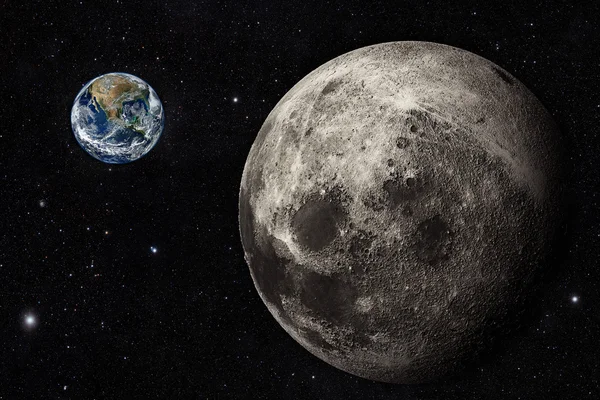 Pământul și Luna Imagine de stoc