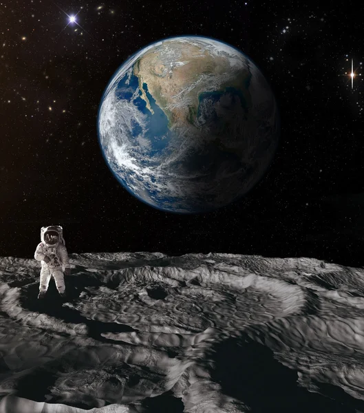Astronaut pe Lună . Fotografie de stoc