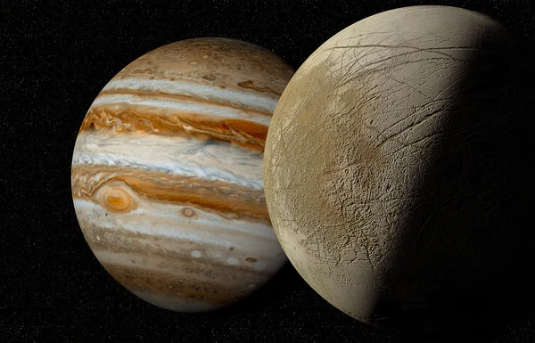 Jupiter și sateliții Fotografie de stoc