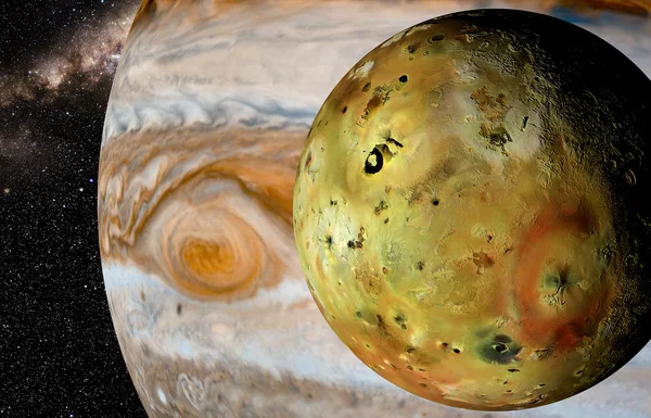 Юпітер і супутники — стокове фото