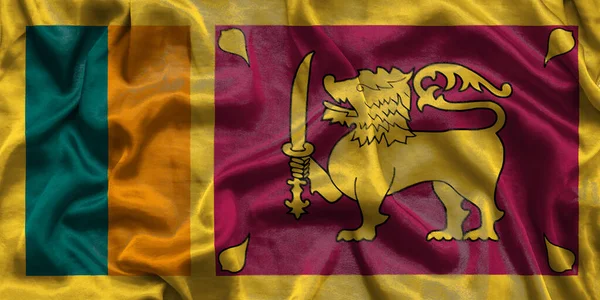 Sri Lanka National Flag Background Fabric Texture Flag Sri Lanka — Stock Photo, Image