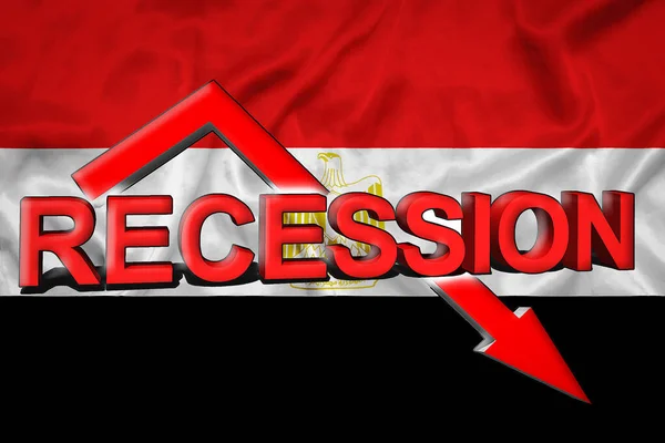 Crisis Económica Egipto Bandera Del Egipto Flecha Roja Hacia Abajo —  Fotos de Stock