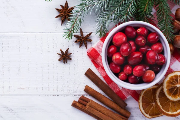 Bakery Background Ingredients Cooking Christmas Baking Flour Brown Sugar Cranberry — Stock Photo, Image