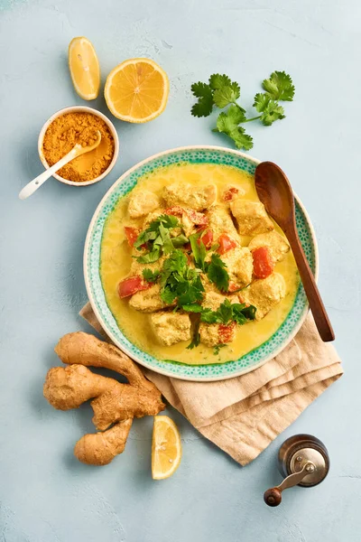Chicken Tikka Masala Traditionelle Indische Küche Mit Curry Und Zutaten — Stockfoto