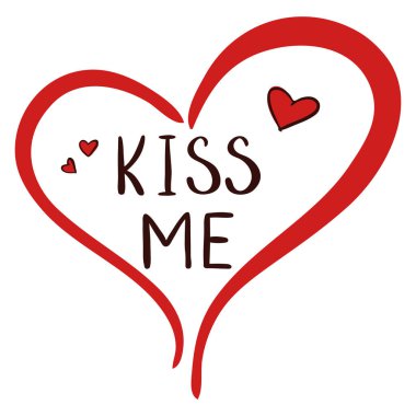 Beni kalbimden öpen mektuplar. Elle çizilmiş romantik ifade. Modern fırça kaligrafisi. Kart, etiket, mektup için. Vektör illüstrasyonu beyaz arkaplanda izole edildi