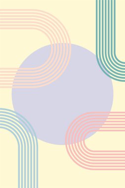 Basit, minimalist, soyut boho posterleri. Vektör illüstrasyonu