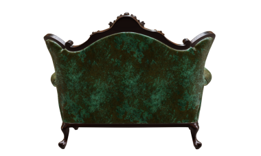 3 boyutlu klasik deri kanepe şeffaf arka planda izole edilmiş.