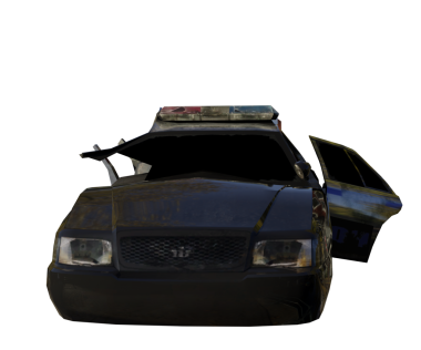 3 boyutlu eski paslı araç şeffaf bir arkaplanda izole edilmiş.