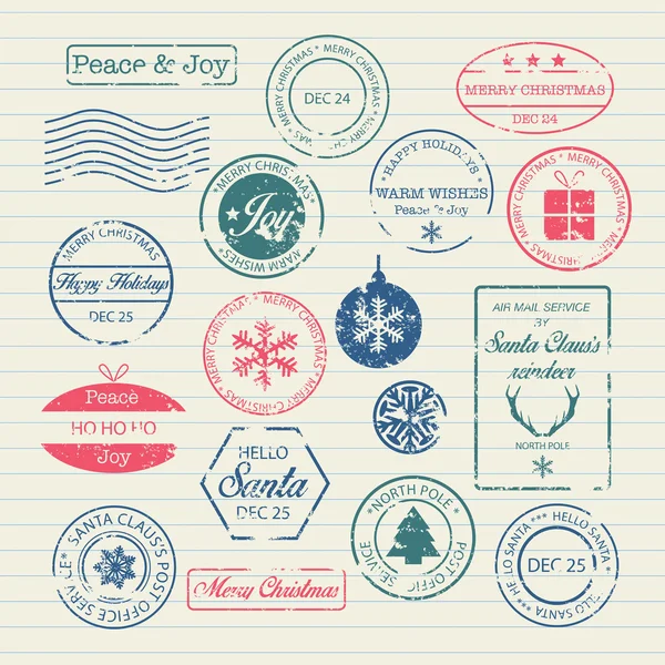 クリスマス切手セット — ストックベクタ