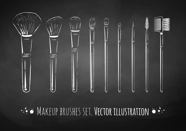 Makeup brushes kit. Vector Graphics