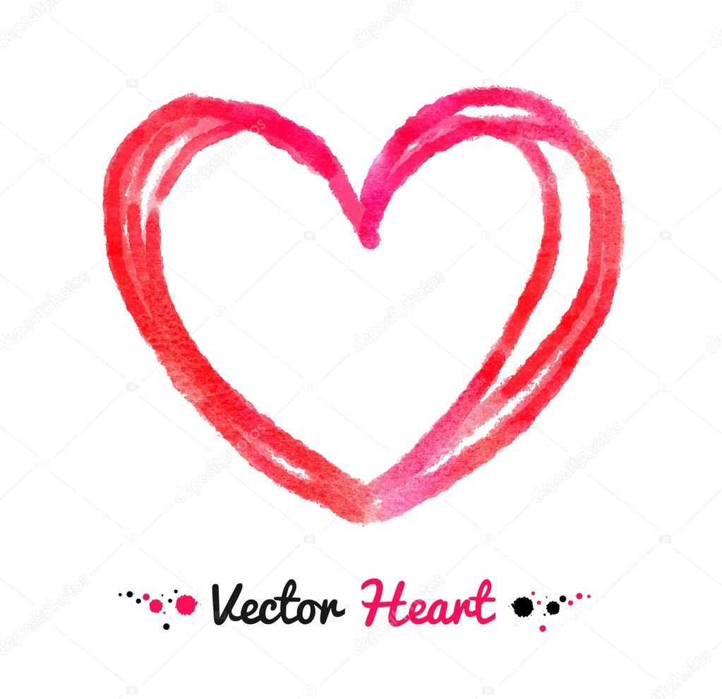 watercolor heart sketch watercolor heart sketch