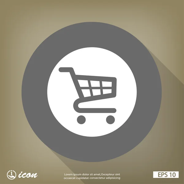 Carrito de compras diseño plano icono — Vector de stock