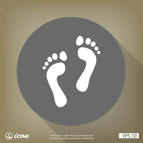 Footprints flat design icon — Stock Vector