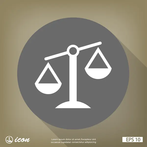 Balance Justice icône design plat — Image vectorielle