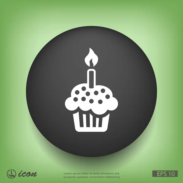 Holiday cake icona del design piatto — Vettoriale Stock