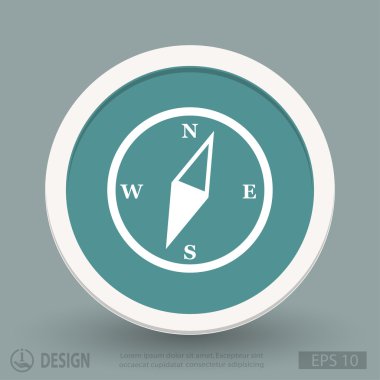 Pusula düz tasarım simgesi