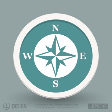 Pusula düz tasarım simgesi