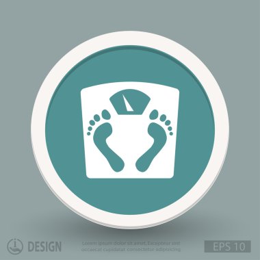 ayak izleri simgesi ile banyo Baskülü