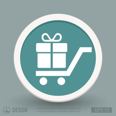 Alışveriş sepeti hediye simgesi ile