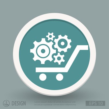 Alışveriş sepeti simgesini dişli