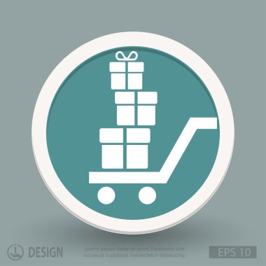 Alışveriş sepeti hediye simgesi ile