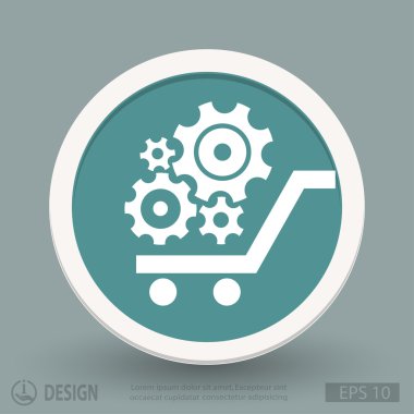 Alışveriş sepeti simgesini dişli