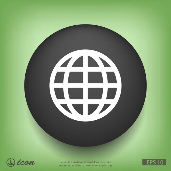 Globo icona di design piatto — Vettoriale Stock