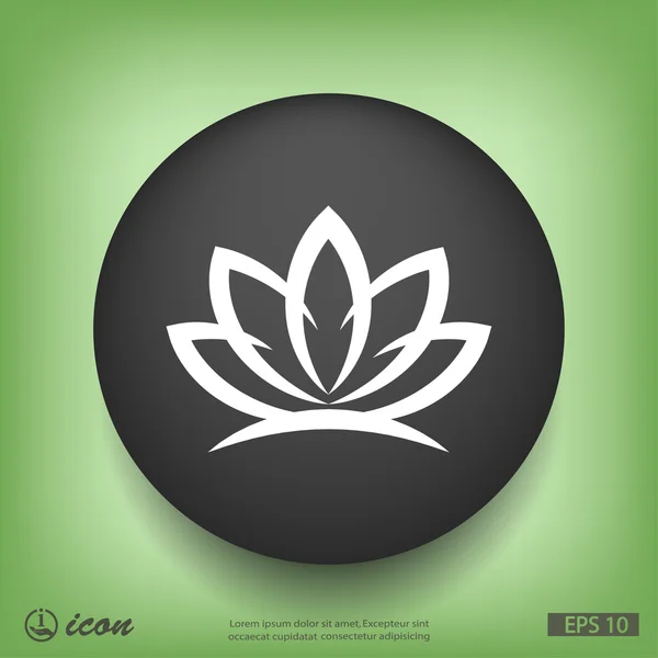 Lotus lapos kivitel ikon — Stock Vector