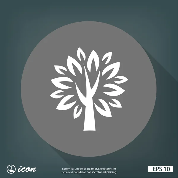 Tree platt design ikon — Stock vektor