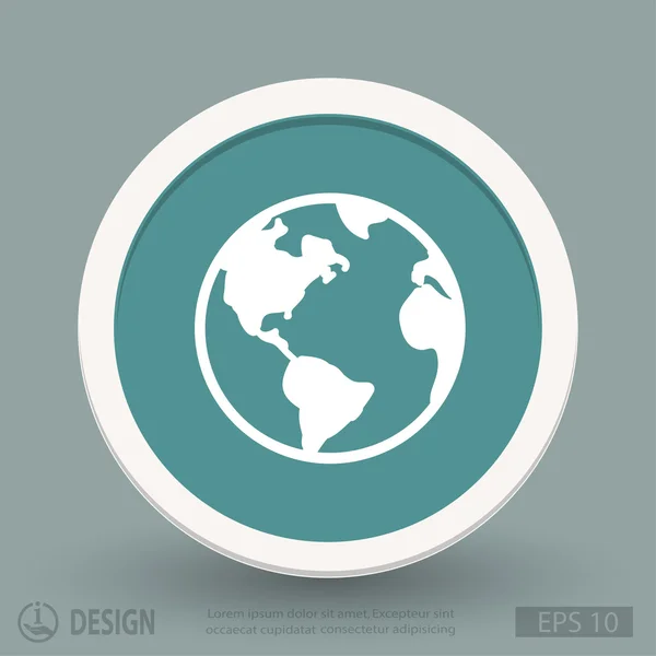 Ikona zeměkoule plochý design — Stockový vektor