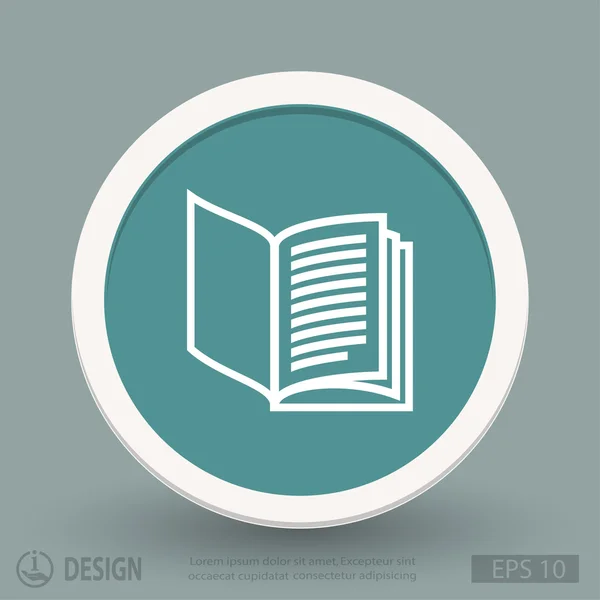 Ícone de design liso livro — Vetor de Stock