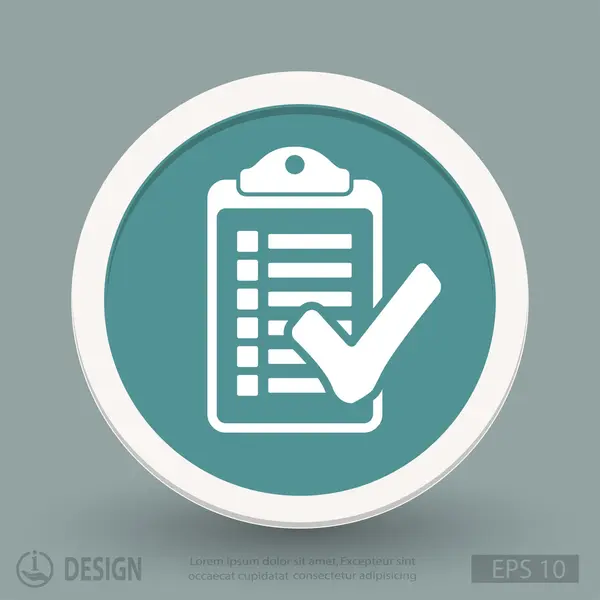 Lista de verificação ícone de design plano — Vetor de Stock