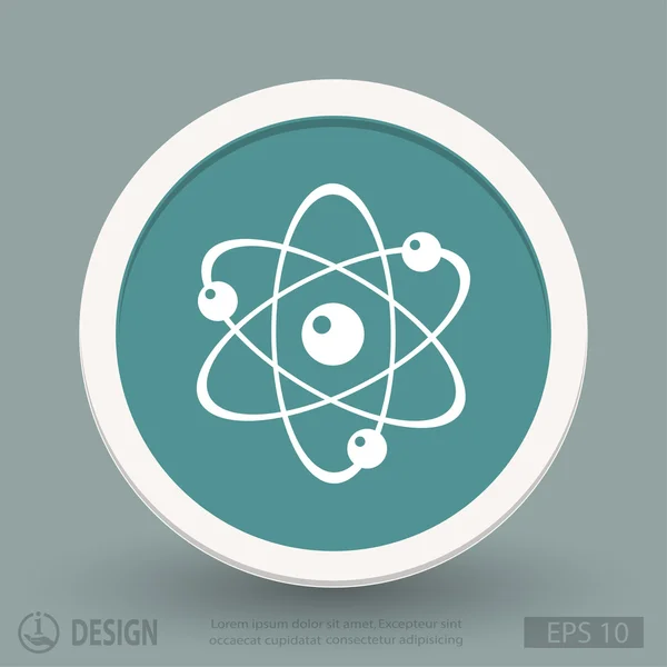 Atom flat design icon — Stock Vector