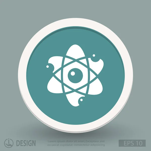 Atom platt design ikon — Stock vektor