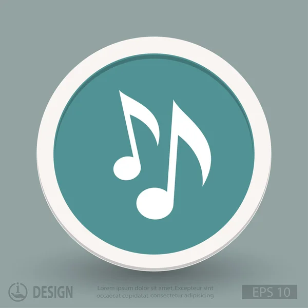 Notas de música icono de diseño plano — Vector de stock