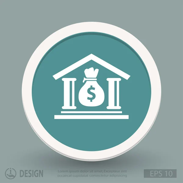 Bank flat design icon — Stock Vector