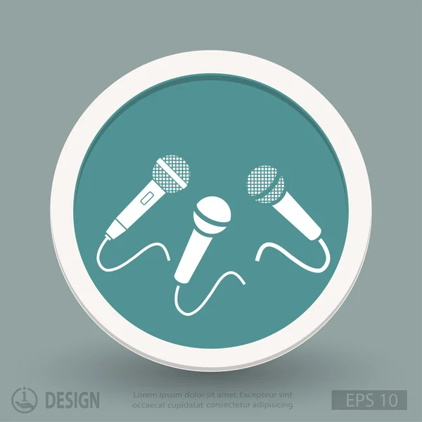 Mikrofoner platt design ikon — Stock vektor